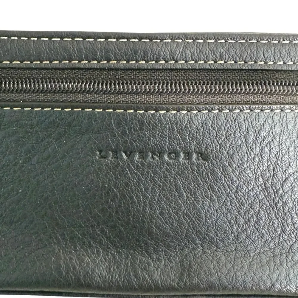 Levenger Brown leather snap fold up jewelry case